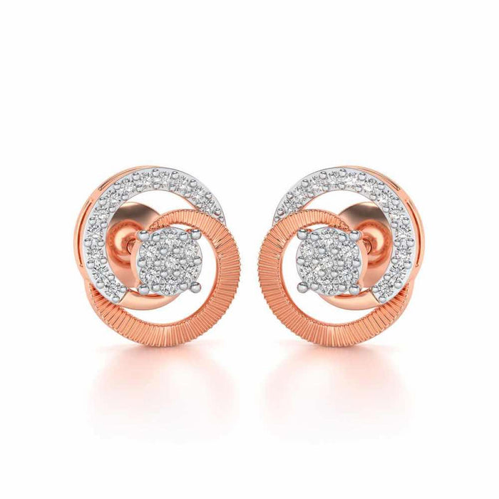 Acacia Roller Silver Earrings - Rose Gold - Image 1