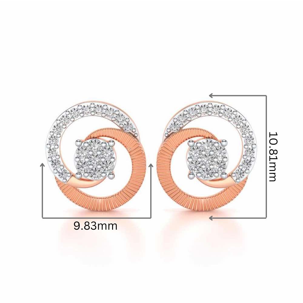 Acacia Roller Silver Earrings - Rose Gold - Image 2