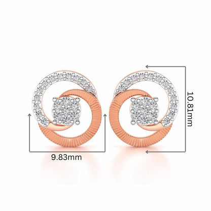 Acacia Roller Silver Earrings - Rose Gold - Image 2