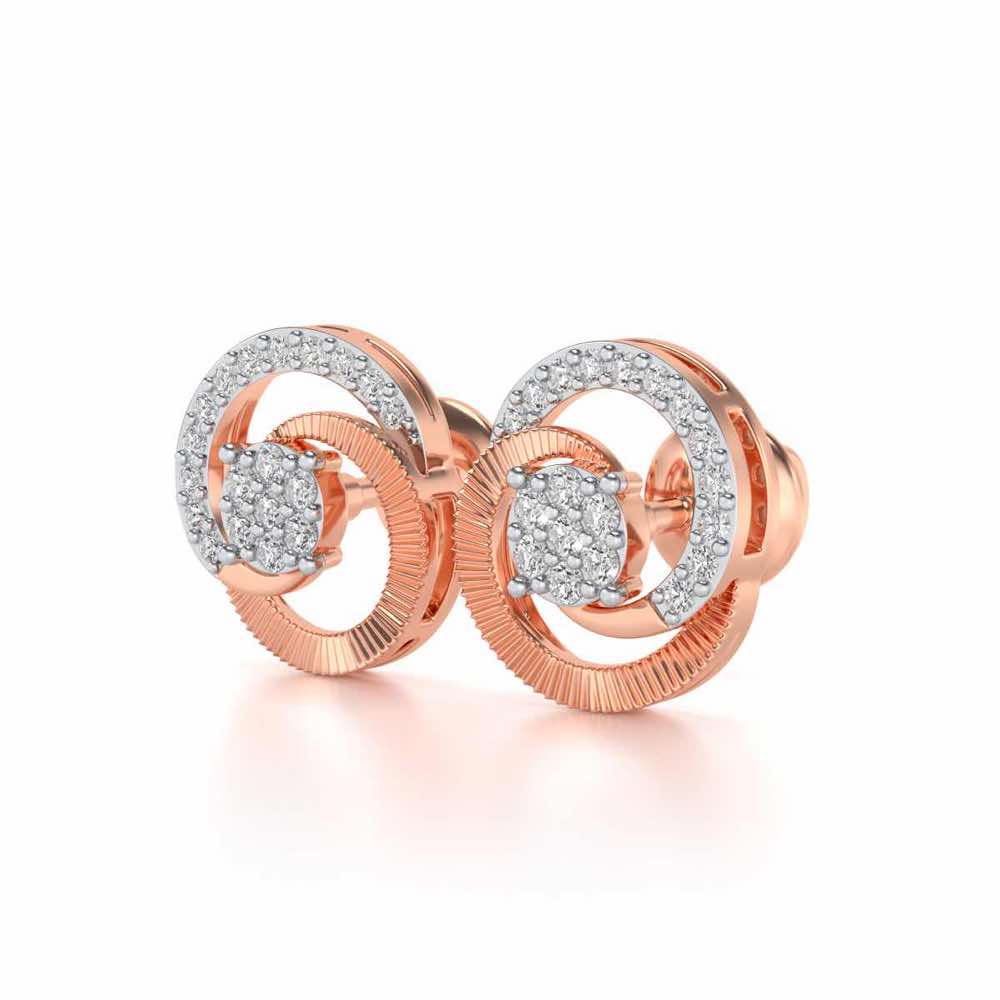 Acacia Roller Silver Earrings - Rose Gold - Image 3