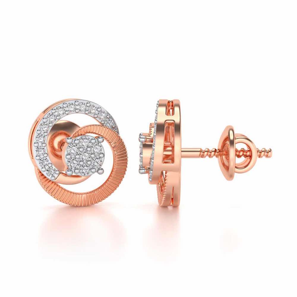 Acacia Roller Silver Earrings - Rose Gold - Image 4