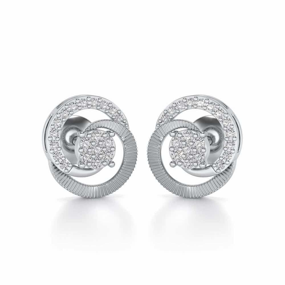 Acacia Roller Silver Earrings - White Gold - Image 1