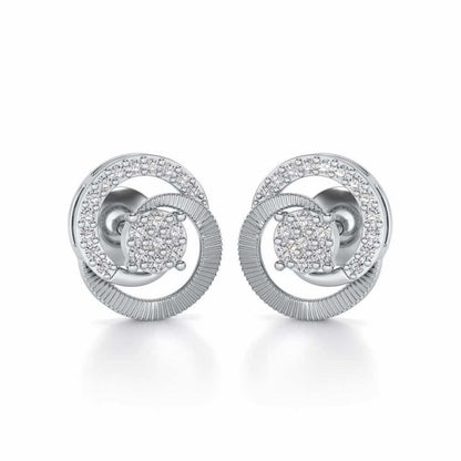 Acacia Roller Silver Earrings - White Gold - Image 1