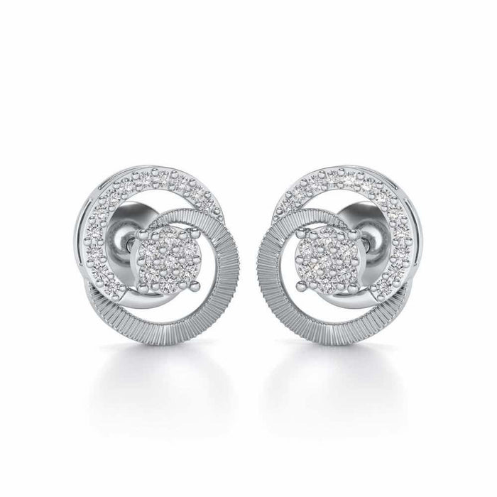 Acacia Roller Silver Earrings - White Gold - Image 1