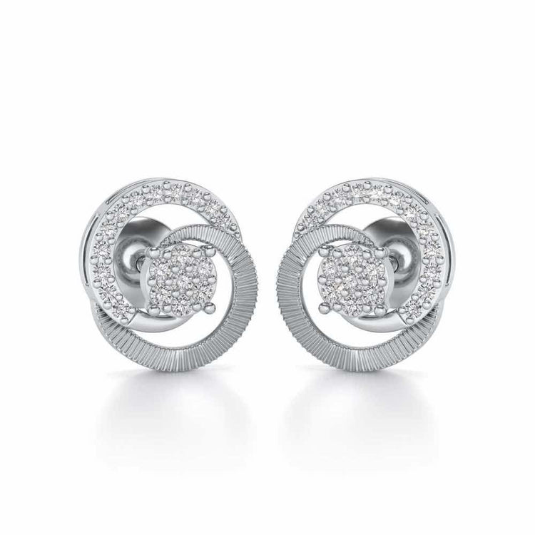 Acacia Roller Silver Earrings - White Gold - Image 1