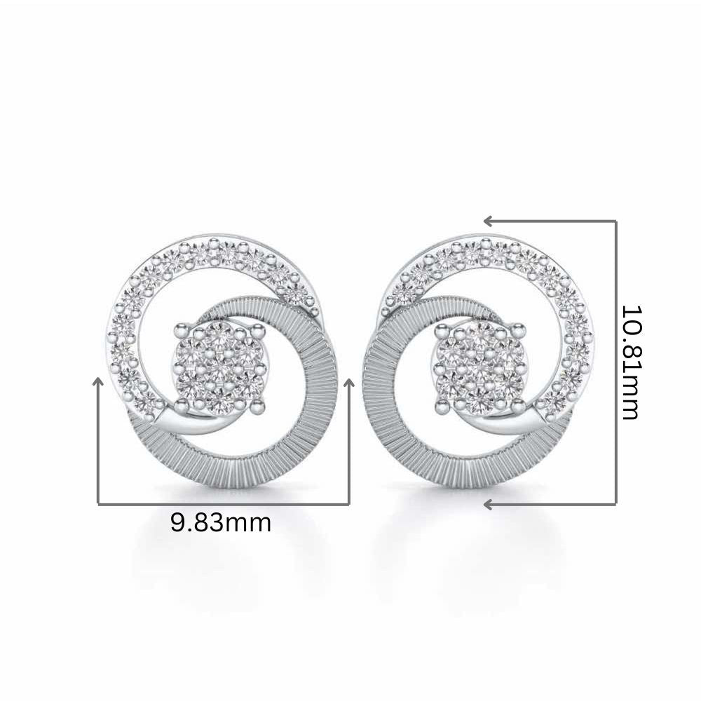 Acacia Roller Silver Earrings - White Gold - Image 2