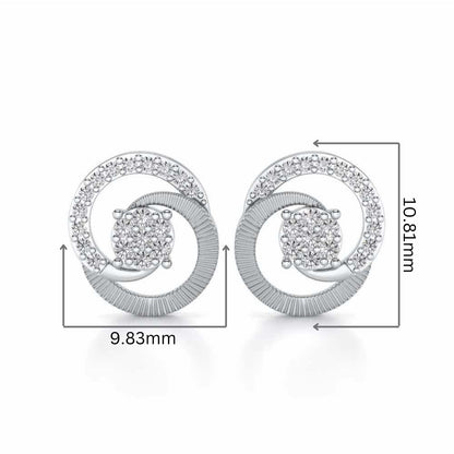 Acacia Roller Silver Earrings - White Gold - Image 2