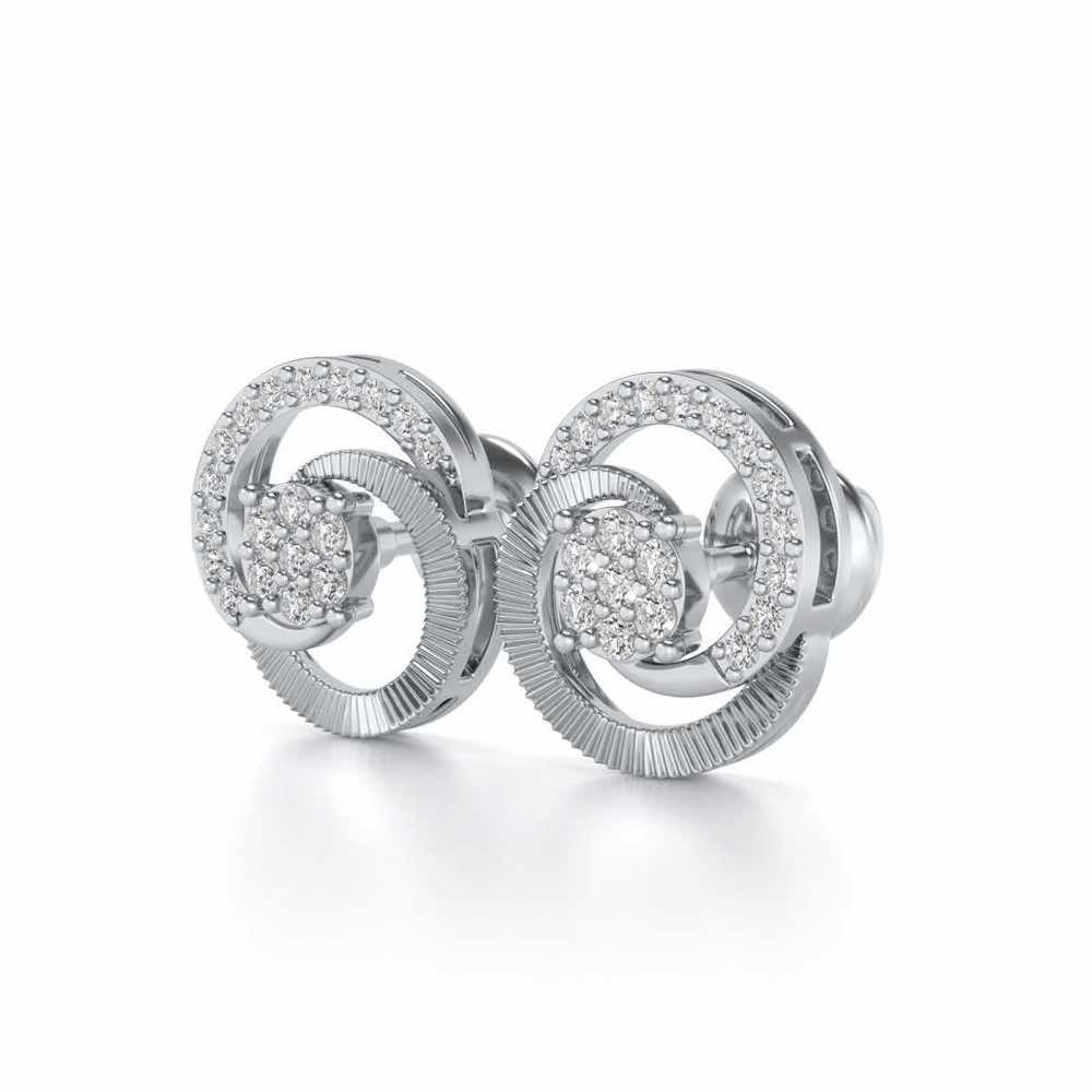Acacia Roller Silver Earrings - White Gold - Image 3