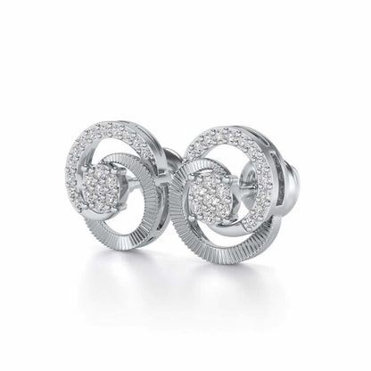 Acacia Roller Silver Earrings - White Gold - Image 3