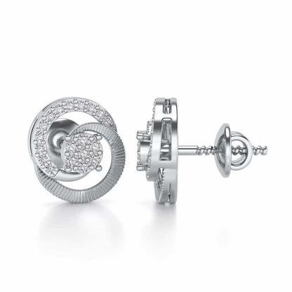 Acacia Roller Silver Earrings - White Gold - Image 4