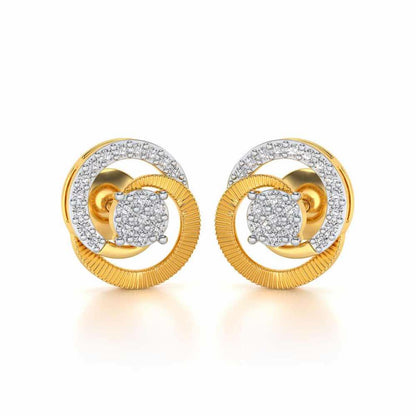 Acacia Roller Silver Earrings - Yellow Gold - Image 1