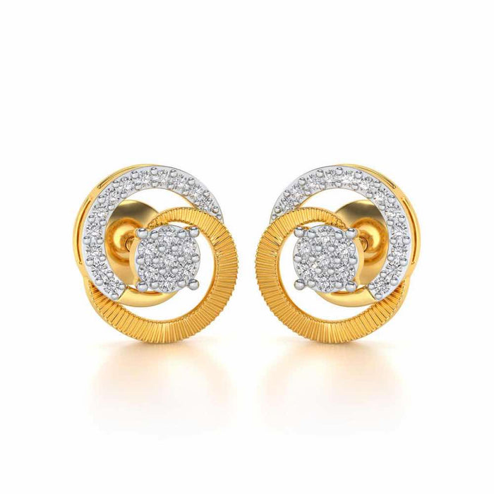 Acacia Roller Silver Earrings - Yellow Gold - Image 1