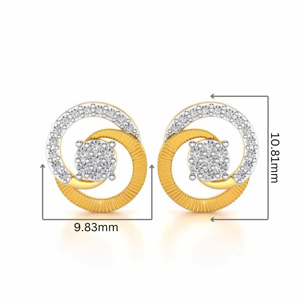 Acacia Roller Silver Earrings - Yellow Gold - Image 2