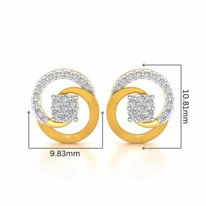 Acacia Roller Silver Earrings - Yellow Gold - Image 2