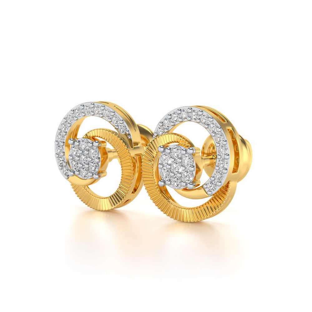 Acacia Roller Silver Earrings - Yellow Gold - Image 3