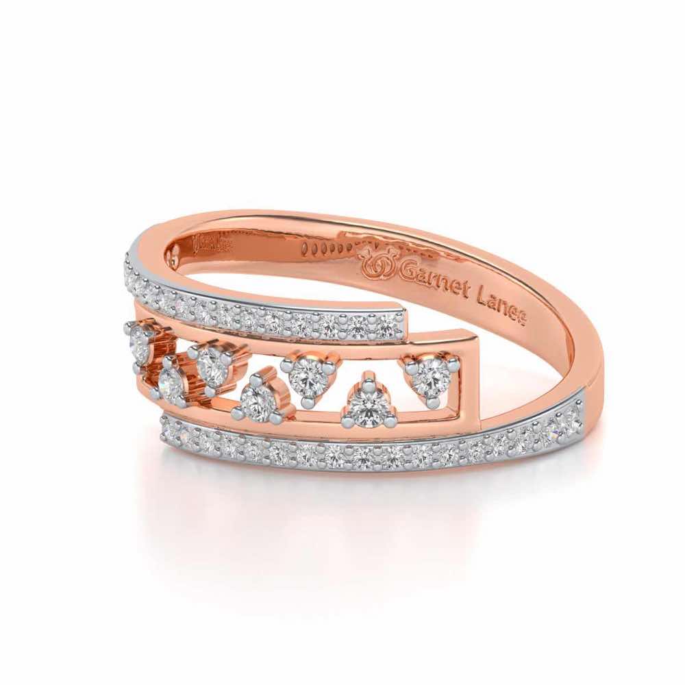 Accord Silver Band Ring - Rose Gold - Image 2