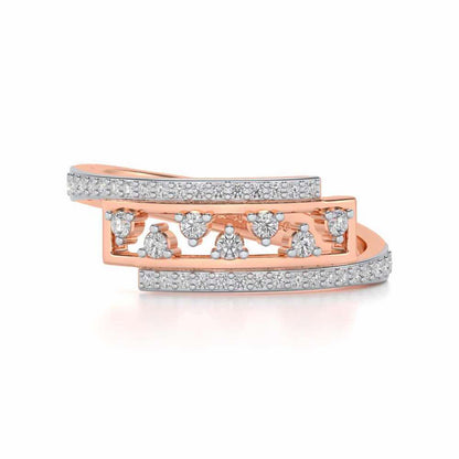 Accord Silver Band Ring - Rose Gold - Image 4