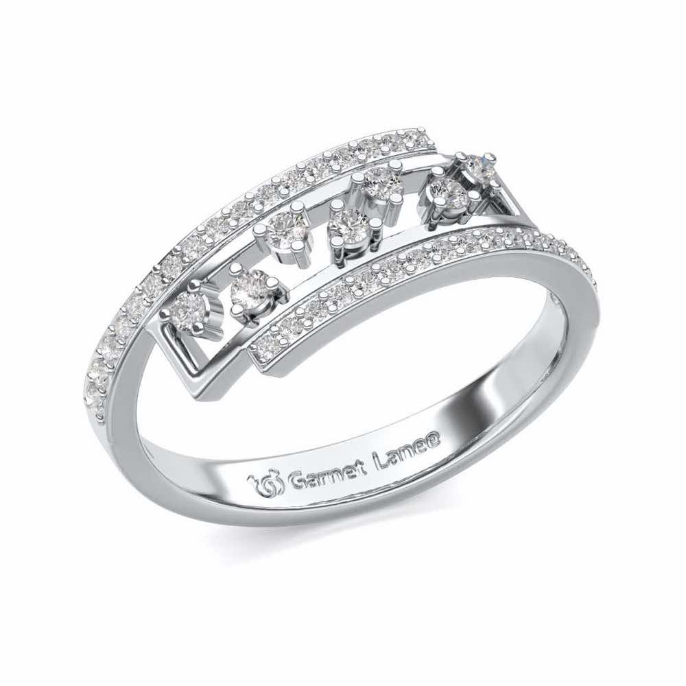 Accord Silver Band Ring - White Gold - Image 1