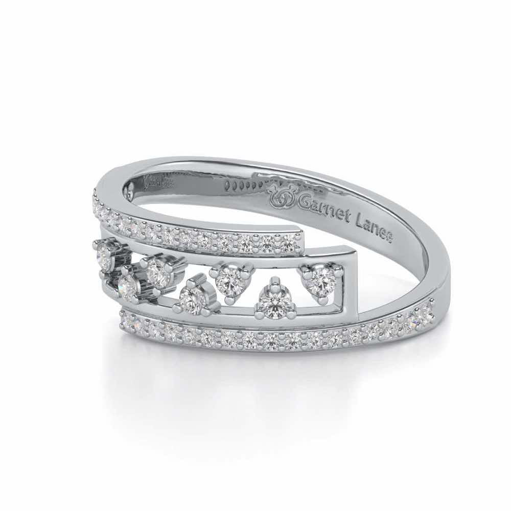 Accord Silver Band Ring - White Gold - Image 2
