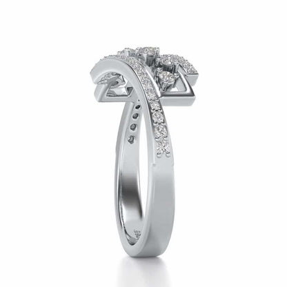 Accord Silver Band Ring - White Gold - Image 3