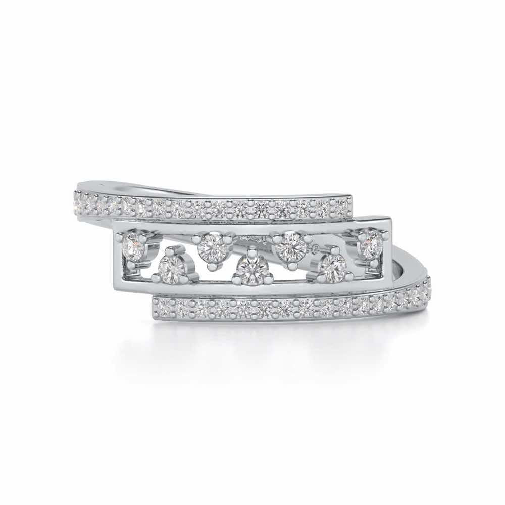 Accord Silver Band Ring - White Gold - Image 4