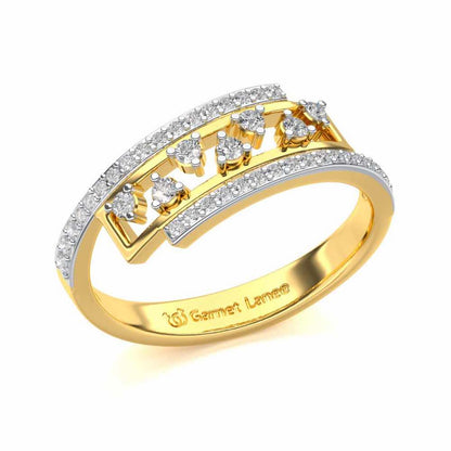 Accord Silver Band Ring - Yellow Gold - Image 1