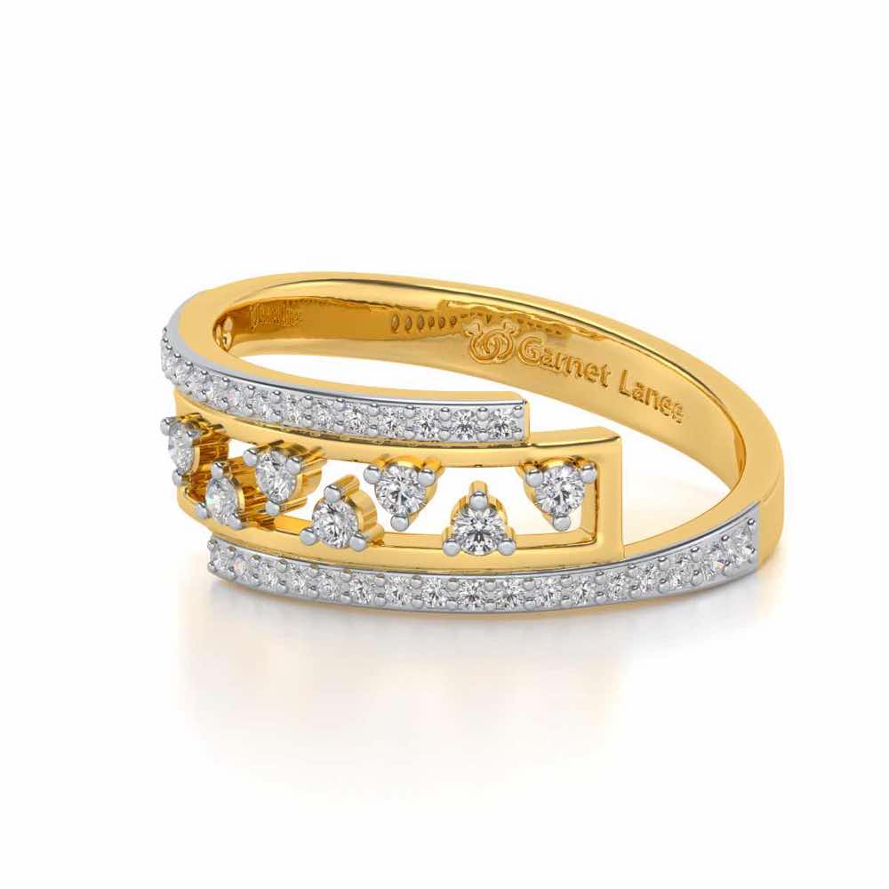 Accord Silver Band Ring - Yellow Gold - Image 2