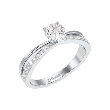 Aceede Solitaire Ring - White Gold - Image 1