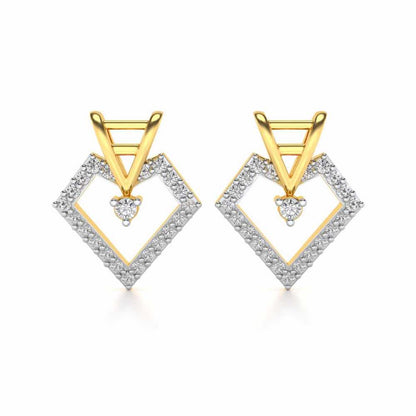Acute Sheen Silver Earrings - Yellow Gold - Image 1