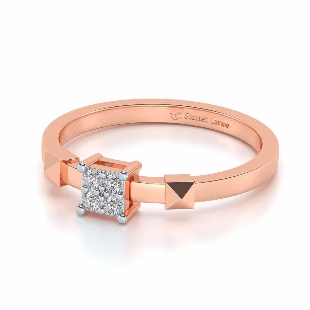 Addhya Silver Ring - Rose Gold - Image 2