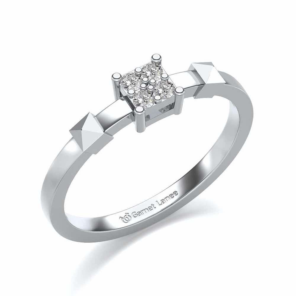 Addhya Silver Ring - White Gold - Image 1