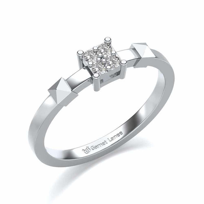 Addhya Silver Ring - White Gold - Image 1