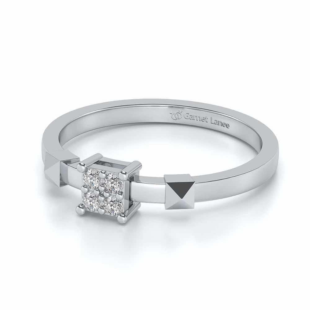 Addhya Silver Ring - White Gold - Image 2