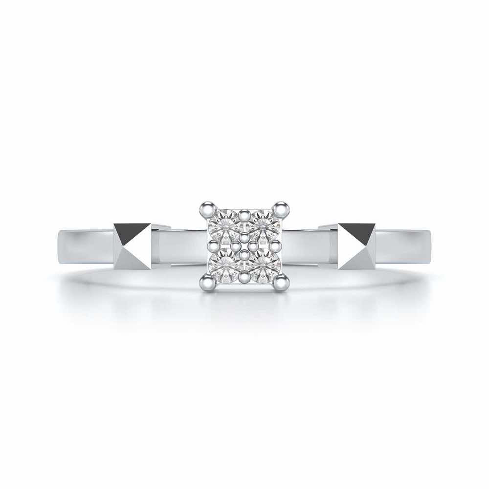 Addhya Silver Ring - White Gold - Image 4