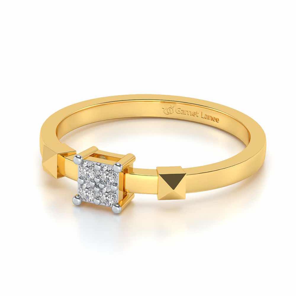 Addhya Silver Ring - Yellow Gold - Image 2