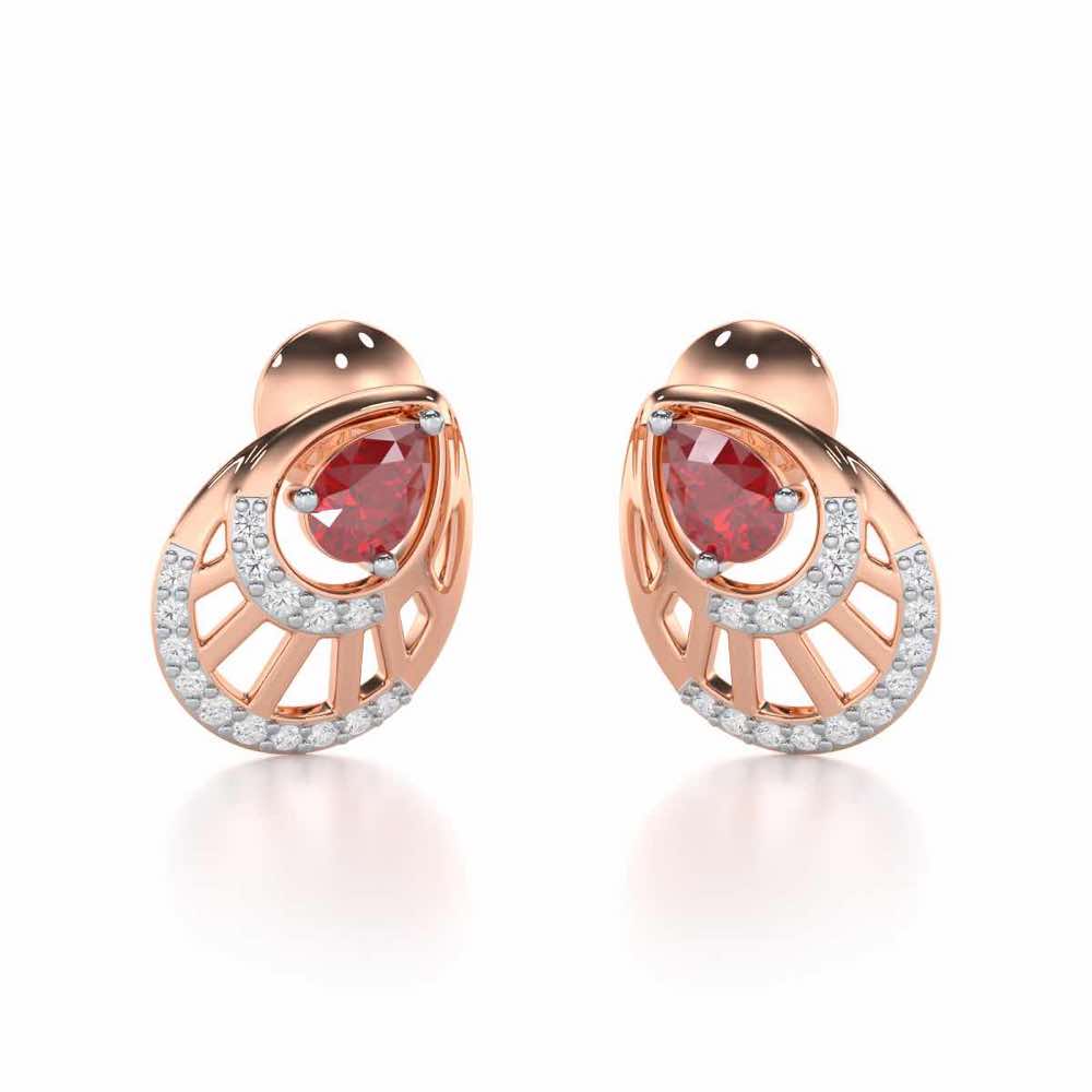 Adele Drop Silver Earrings - Rose Gold - Image 1