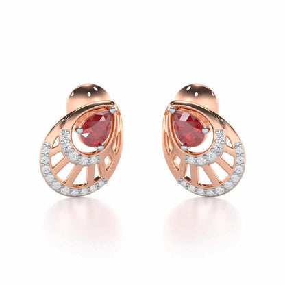 Adele Drop Silver Earrings - Rose Gold - Image 1