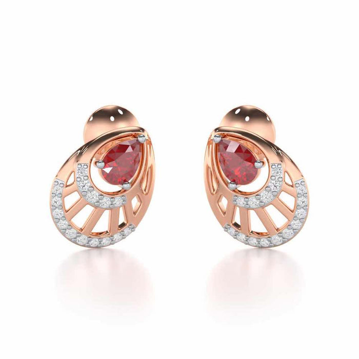 Adele Drop Silver Earrings - Rose Gold - Image 1