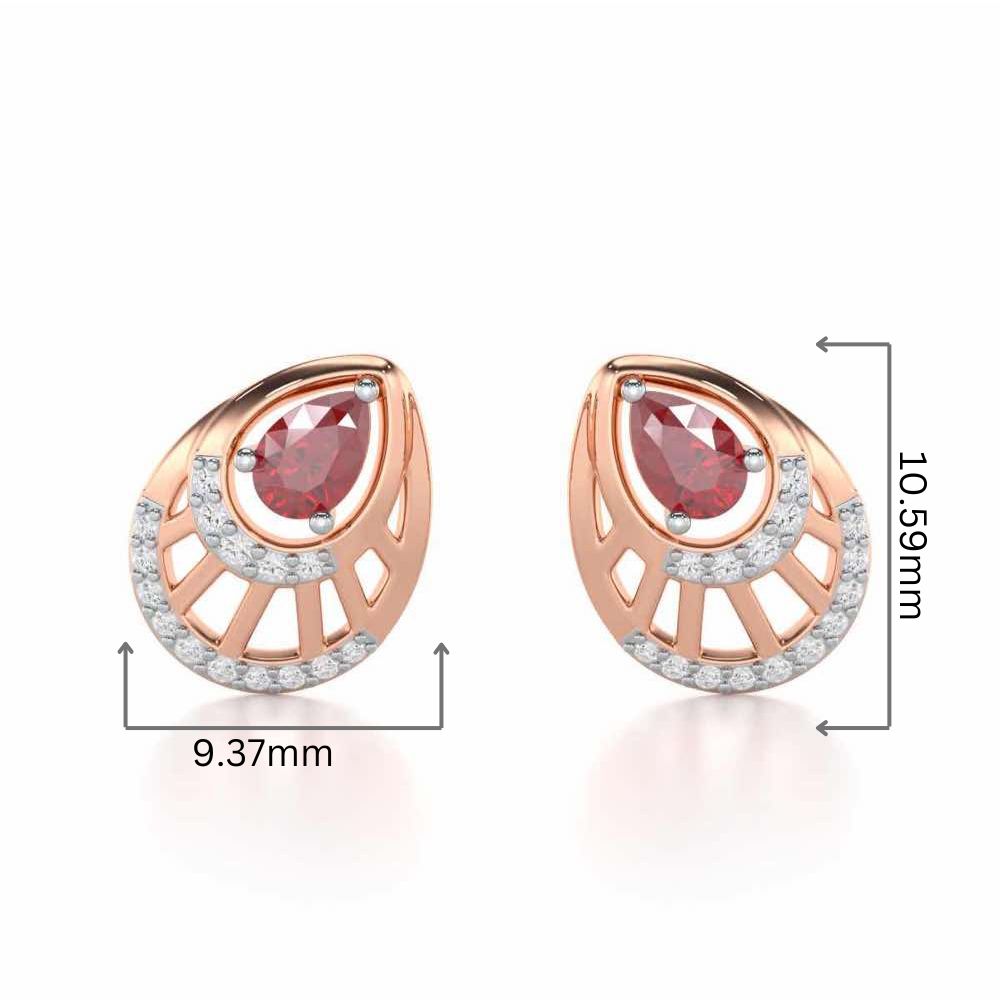 Adele Drop Silver Earrings - Rose Gold - Image 2