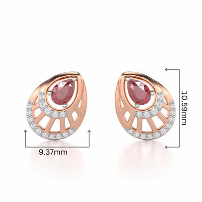 Adele Drop Silver Earrings - Rose Gold - Image 2
