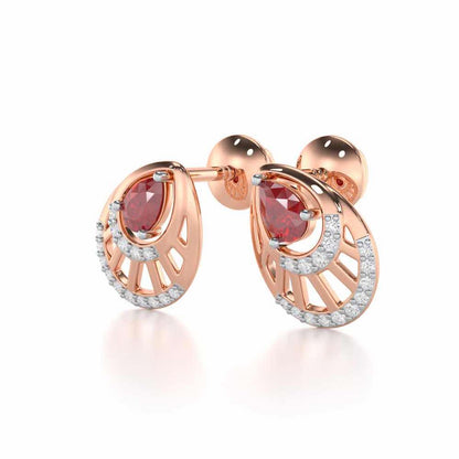 Adele Drop Silver Earrings - Rose Gold - Image 3