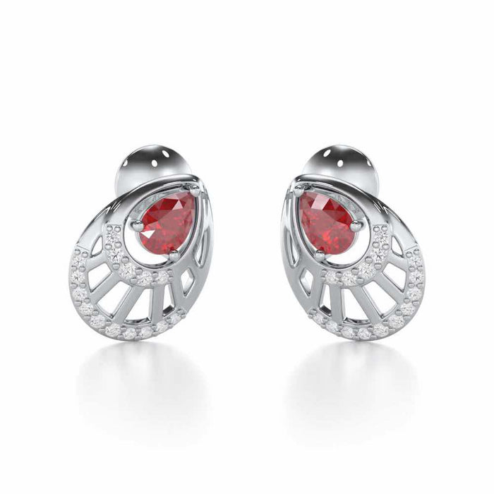 Adele Drop Silver Earrings - White Gold - Image 1