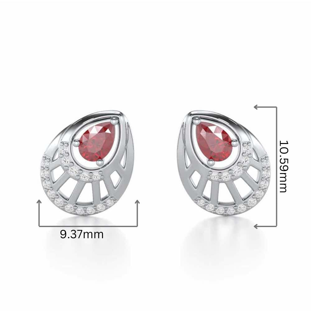 Adele Drop Silver Earrings - White Gold - Image 2