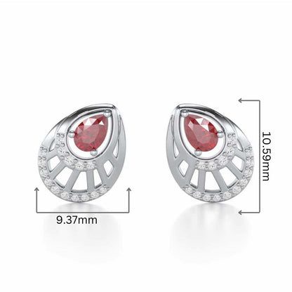 Adele Drop Silver Earrings - White Gold - Image 2