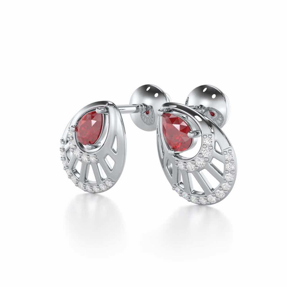 Adele Drop Silver Earrings - White Gold - Image 3