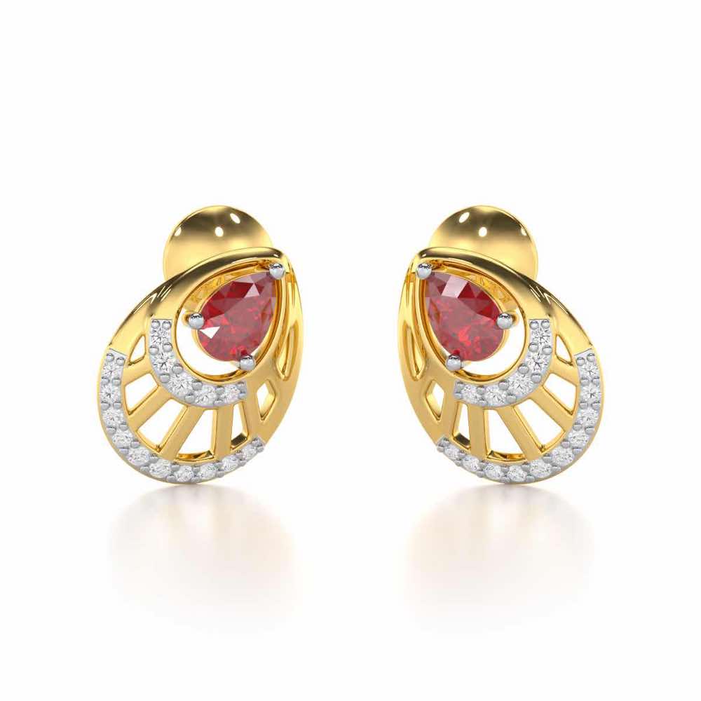 Adele Drop Silver Earrings - Yellow Gold - Image 1