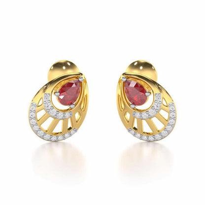 Adele Drop Silver Earrings - Yellow Gold - Image 1