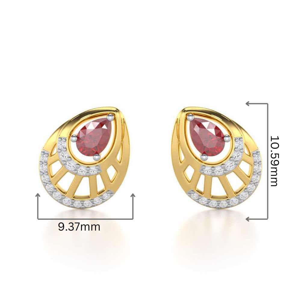 Adele Drop Silver Earrings - Yellow Gold - Image 2