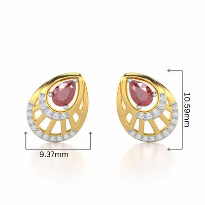Adele Drop Silver Earrings - Yellow Gold - Image 2