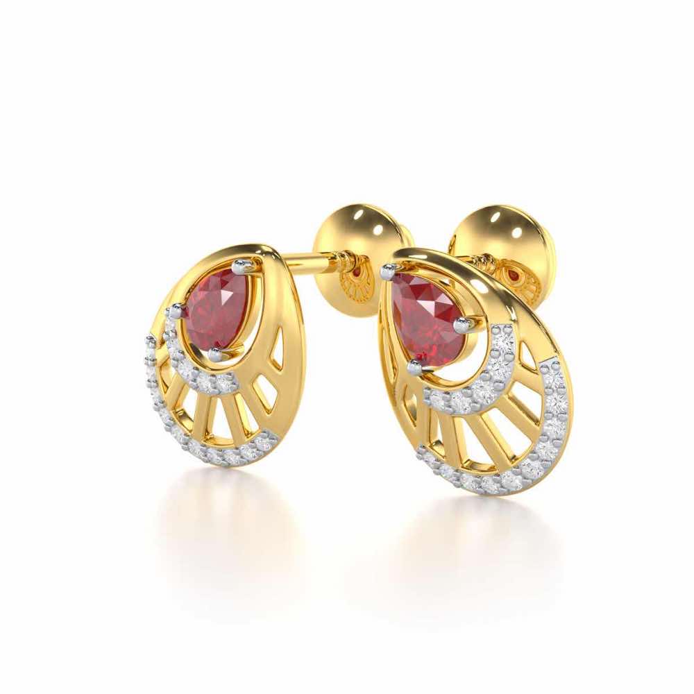Adele Drop Silver Earrings - Yellow Gold - Image 3